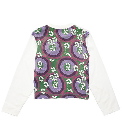 Marni Bluse - Hvid/Grn/Lilla m. Blomster