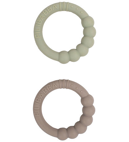Filibabba Bideringe - Silikone - 2-pak - Warm Grey/Oil Green