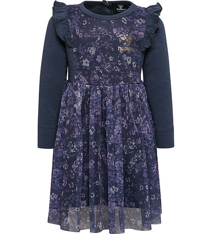 Hummel Tylkjole - hmlOann - Ombre Blue/Lilla m. Blomster