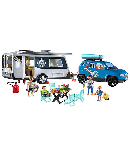 Playmobil Family Fun - Campingvogn Med Bil - 71423 - 128 Dele