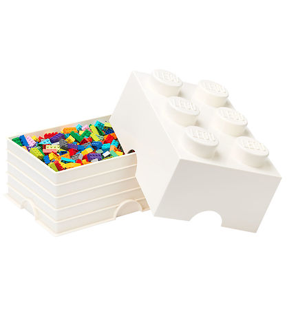 LEGO® Storage Opbevaringsboks - 6 Knopper - 37,5x25x18 - Hvid