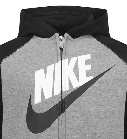 Nike Sweatst/T-shirt - Carbon Heather/Sort m. Logo