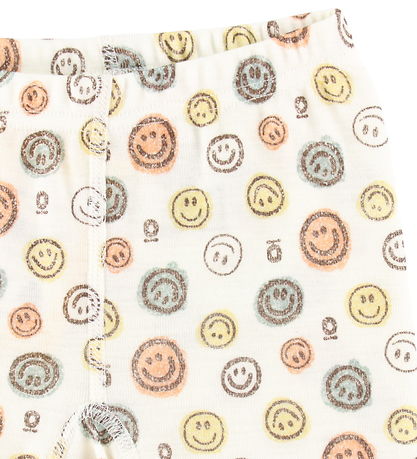 Katvig Leggings - Uld - Hvid m. Smiley