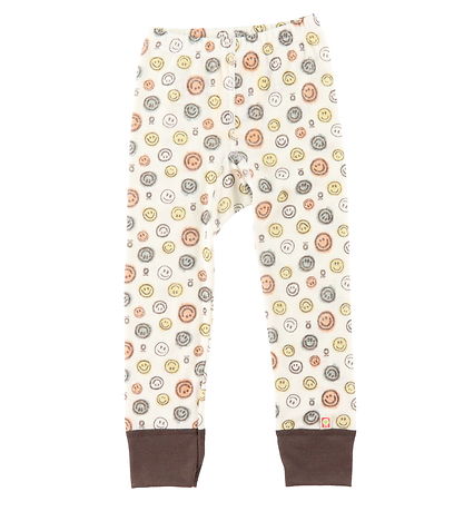 Katvig Leggings - Uld - Hvid m. Smiley