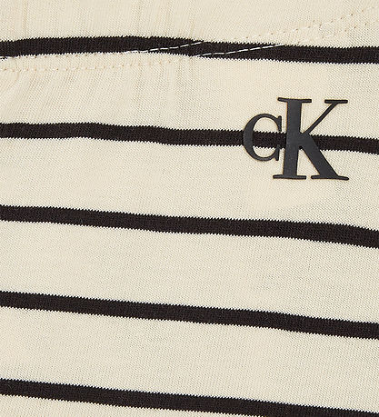 Calvin Klein Leggings - Sort/Vanilla Stripe