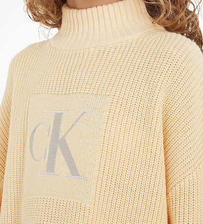 Calvin Klein Bluse - Cropped - Strik - Vanilla m. Slv