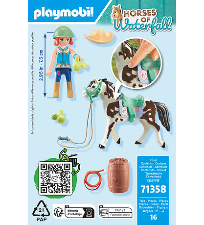 Playmobil Horses Of Waterfall - Ellie og Sawdust - 71358 - 16 De