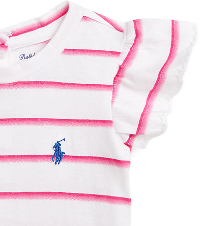 Polo Ralph Lauren T-shirt - Hvid/Pinkstribet