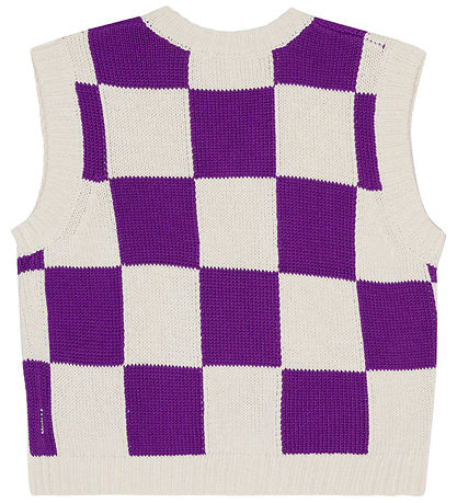 Molo Vest - Strik - Gitta - Purple Shell Check