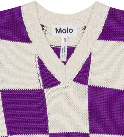 Molo Vest - Strik - Gitta - Purple Shell Check