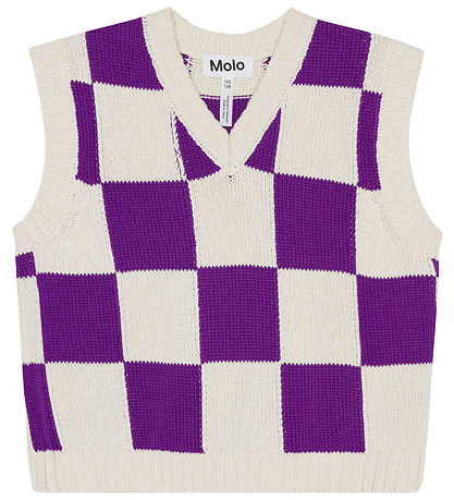 Molo Vest - Strik - Gitta - Purple Shell Check