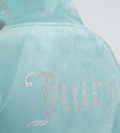 Juicy Couture Cardigan - Cropped - Madison - Velour - Blue Surf 