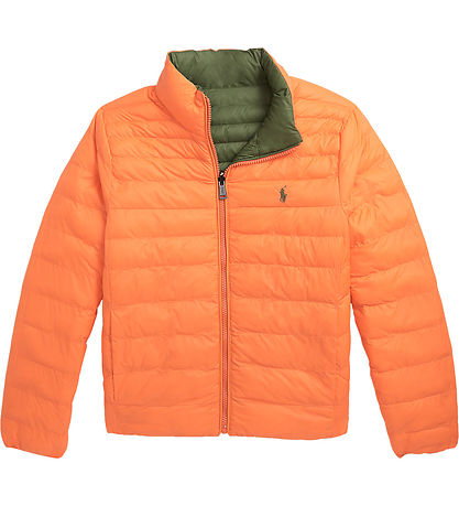 Polo Ralph Lauren Dynejakke - Vendbar - Army/Orange