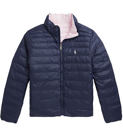 Polo Ralph Lauren Dynejakke - Vendbar - Pudderrosa/Navy