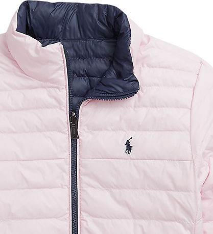 Polo Ralph Lauren Dynejakke - Vendbar - Pudderrosa/Navy