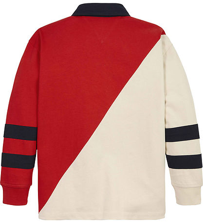 Tommy Hilfiger Polobluse - Colorblock Rugby - Rd/Hvid