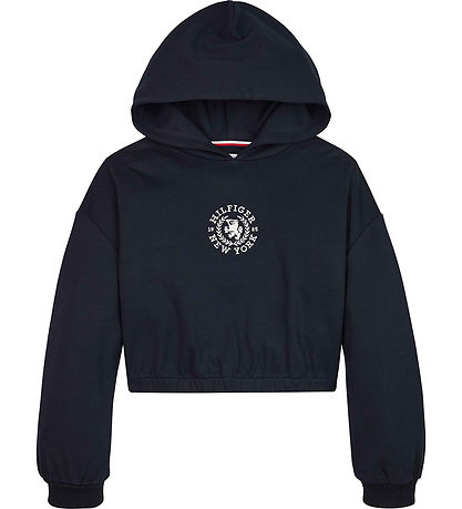 Tommy Hilfiger Hættetrøje - Viskose - Crest Logo - Desert Sky