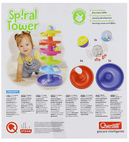 Quercetti Kuglebane - Spiral Tower - 10 Dele - 6501