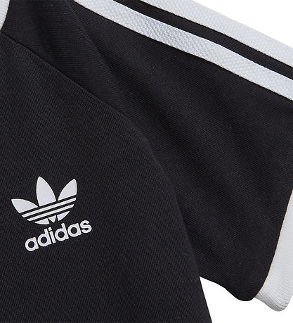 adidas Originals T-shirt - 3 Stripes - Sort/Hvid