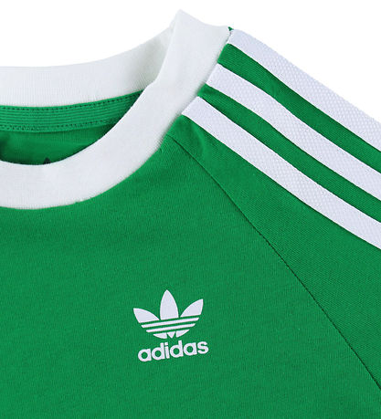 adidas Originals T-shirt - 3 Stripes - Grn/Hvid