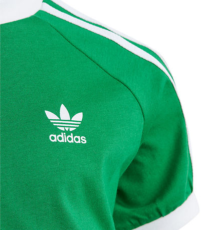 adidas Originals T-shirt - 3 Stripes - Grøn/Hvid