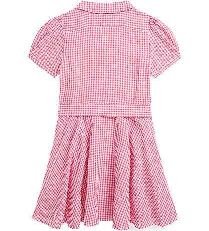 Polo Ralph Lauren Kjole - Gingham - Hr - Pink/Hvidternet