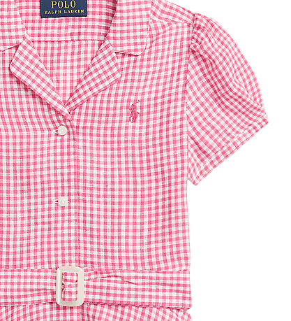 Polo Ralph Lauren Kjole - Gingham - Hr - Pink/Hvidternet