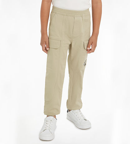 Calvin Klein Bukser - Sateen Cargo - Plaza Taupe