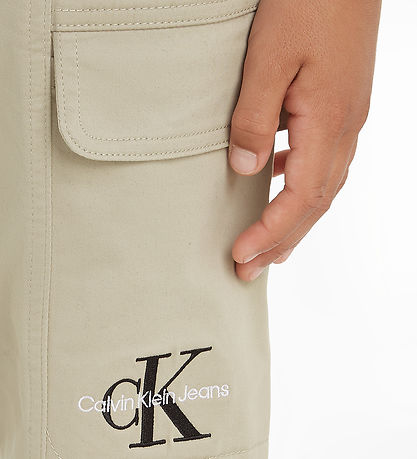 Calvin Klein Bukser - Sateen Cargo - Plaza Taupe