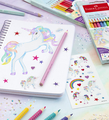 Faber-Castell Farveblyanter - Trekantet - Grip Unicorn - 10+3 st