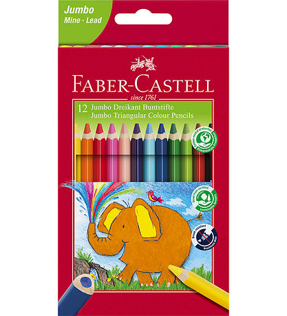 Faber-Castell Farveblyanter - Trekantet - Jumbo - 5,4 mm - 12 st