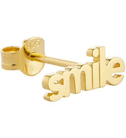 Design Letters Ørering - 1 stk. - SMILE - 18K Guldbelagt