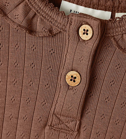 Lil Atelier Body l/æ - Noos - NbfRachel - Carob Brown m Hulmønst