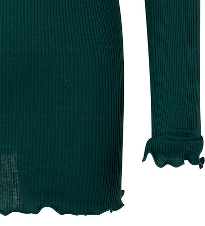 Rosemunde Bluse - Silke/Bomuld - Rib - Dark Teal