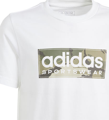 adidas Performance T-shirt - B Camo Lin T - Hvid/Grn