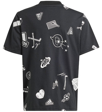 adidas Performance T-shirt - J Bluv T - Sort/Hvid