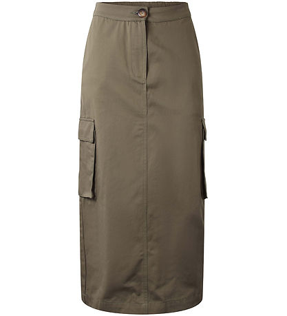 Hound Nederdel - Long Cargo Skirt - Army Green