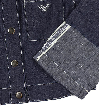 Emporio Armani Denimjakke - Cropped - Bl