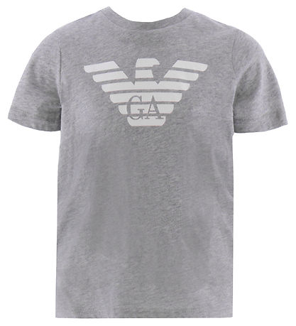 Emporio Armani T-shirt - Grmeleret/Hvid m. Logo