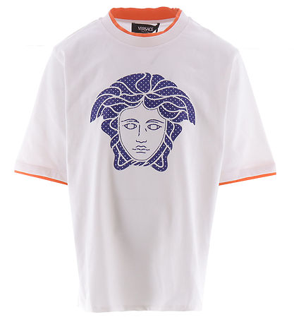 Versace T-shirt - Hvid"Bl m. Orange