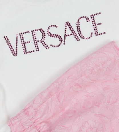 Versace Kjole - Hvid/Rosa m. Similisten