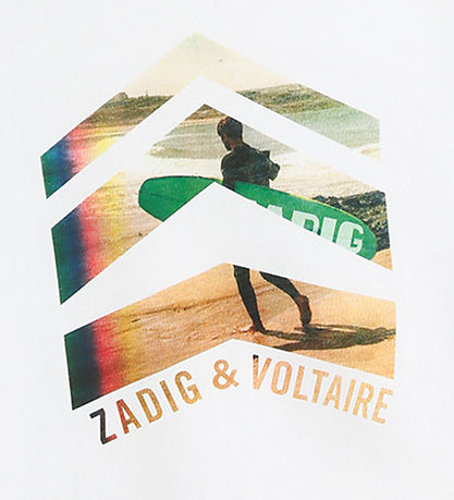Zadig & Voltaire T-shirt - Toby - Hvid m. Surfer