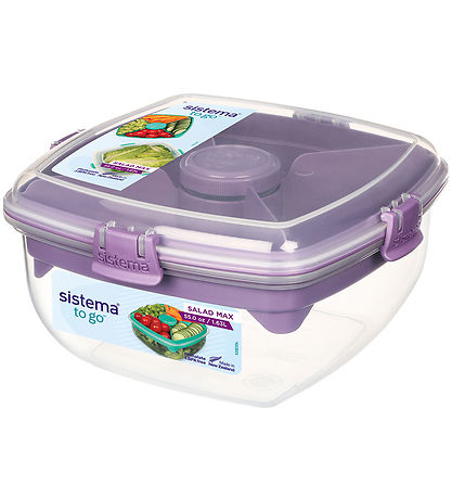 Sistema Madkasse m. Tilbehr - Salad Max To Go 1,63L - lilla