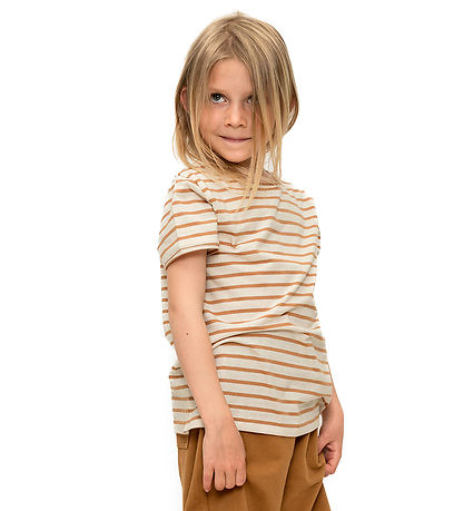 Minimalisma T-shirt - Lin - Bronze Stripes