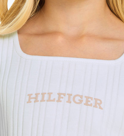 Tommy Hilfiger Top - Monotype Rib - Hvid