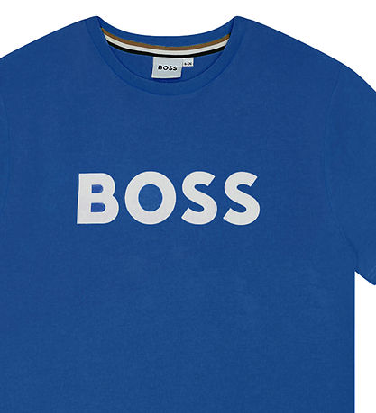 BOSS T-shirt - Electric Blue m. Hvid