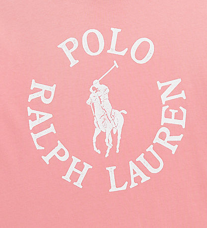 Polo Ralph Lauren T-shirt - Pink m. Hvid