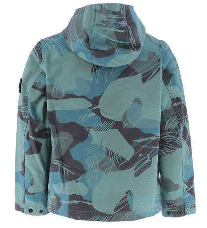 Stone Island Jakke - Emerald m. Print