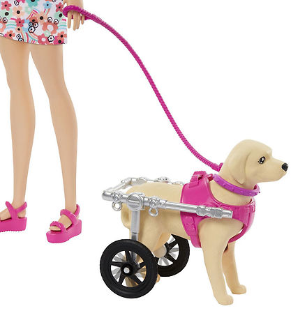 Barbie Dukkest - 30 cm - Barbie og Hund i krestol