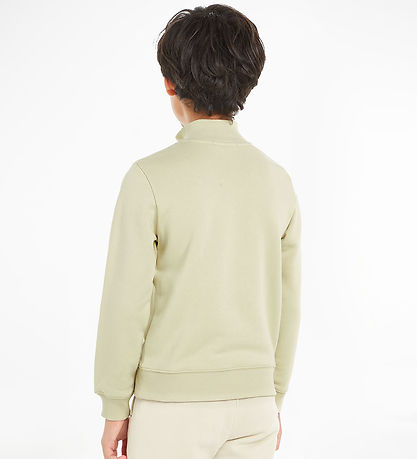 Calvin Klein Sweatshirt - Terry Half-Zip - Green Haze